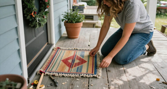Woman Turns A Rug Into That Cutest Front Door Decor That Isn't A Wreath